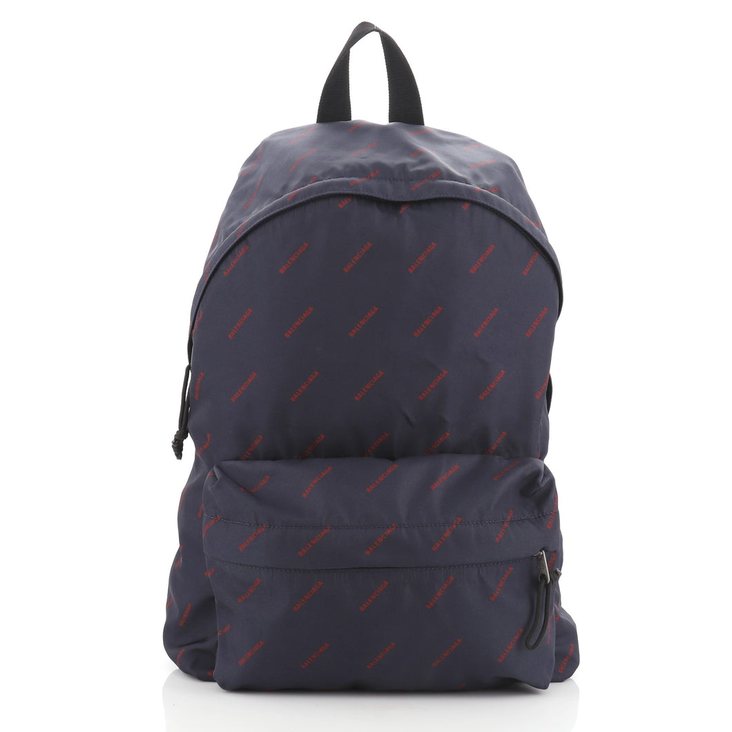 Balenciaga Explorer Backpack Logo Print Nylon