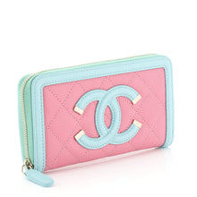 Filigree Zip Around Wallet Quilted Caviar Small