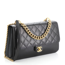 Paris Cosmopolite Straight Lined Flap Bag Quilted Aged Calfskin Medium