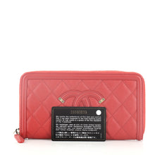 Filigree Zip Around Wallet Quilted Caviar Long