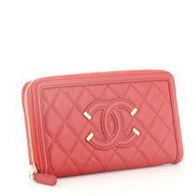 Filigree Zip Around Wallet Quilted Caviar Long