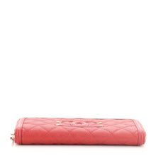 Filigree Zip Around Wallet Quilted Caviar Long