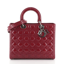 Christian Dior Lady Dior Handbag Cannage Quilt Patent Large