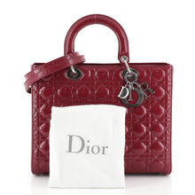 Lady Dior Handbag Cannage Quilt Patent Large